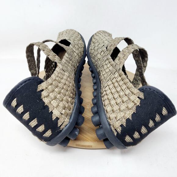 Bernie Mev Shoes Womens 42 Charm Gold Metallic Slip On Mary Jane‎ Flat Sandals - Picture 10 of 13